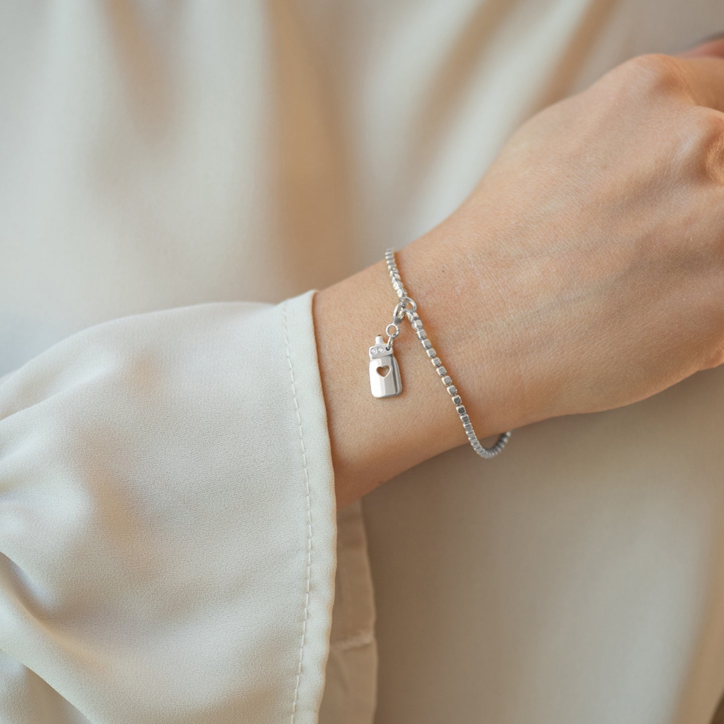 Charm Biberon Argento