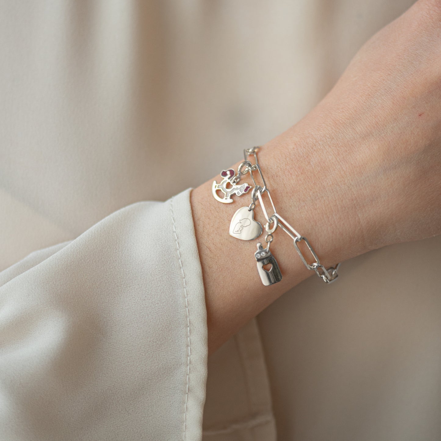 Charm Biberon Argento