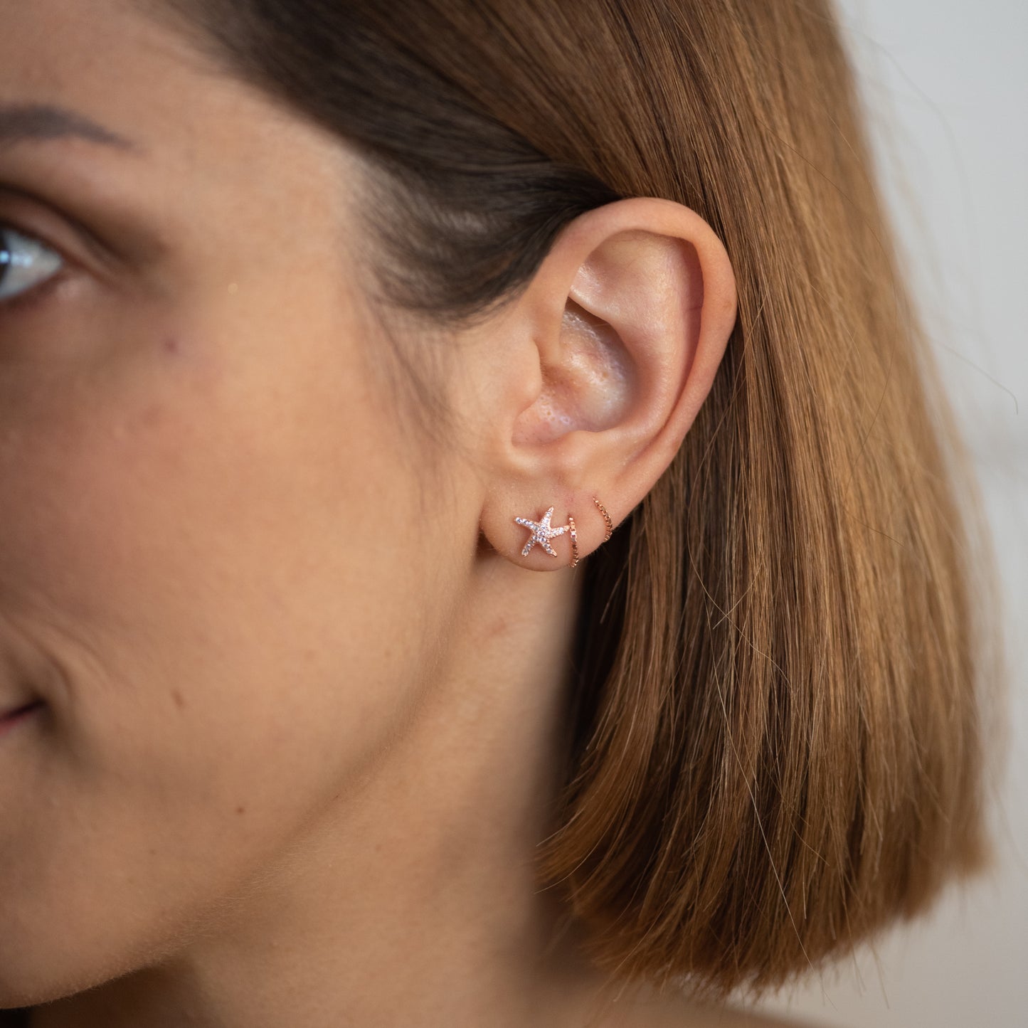 Orecchino Stella Marina Placcato Oro Rosa