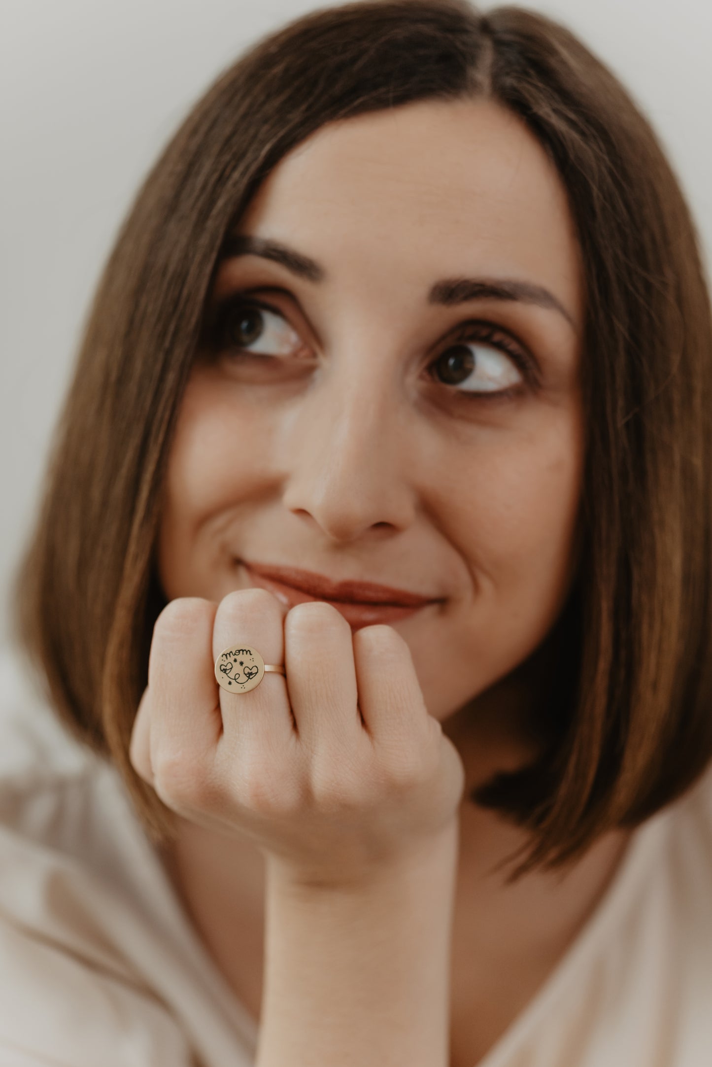 Anello Mamma Cuore a Cuore Placcato Oro