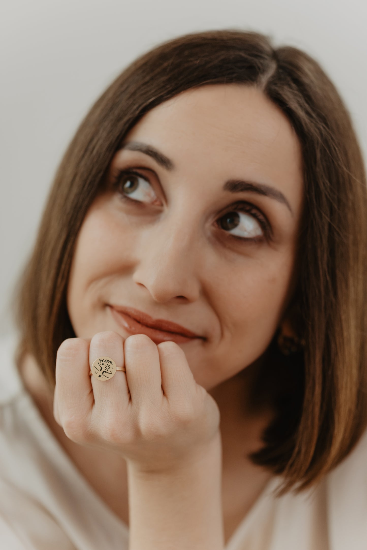 Anello Mamma in Cielo Placcato Oro