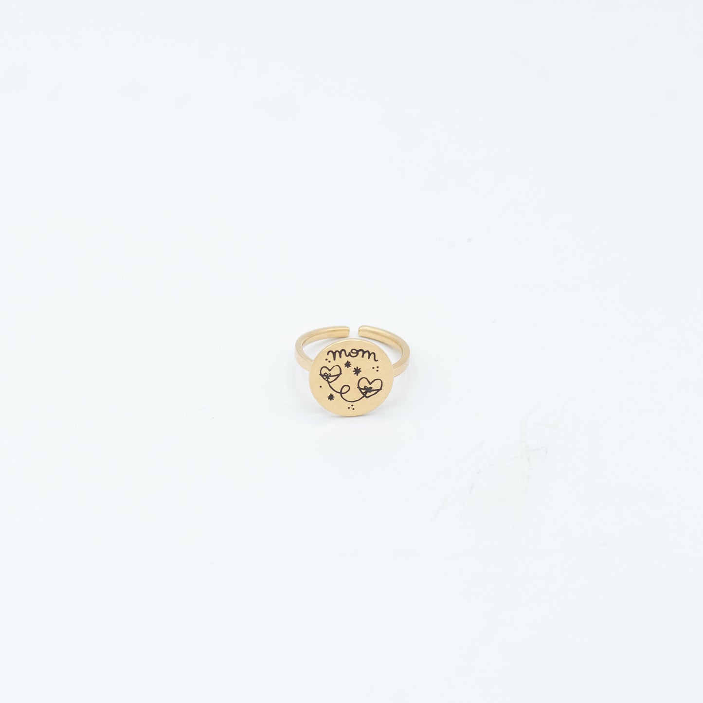 Anello Mamma Cuore a Cuore Placcato Oro