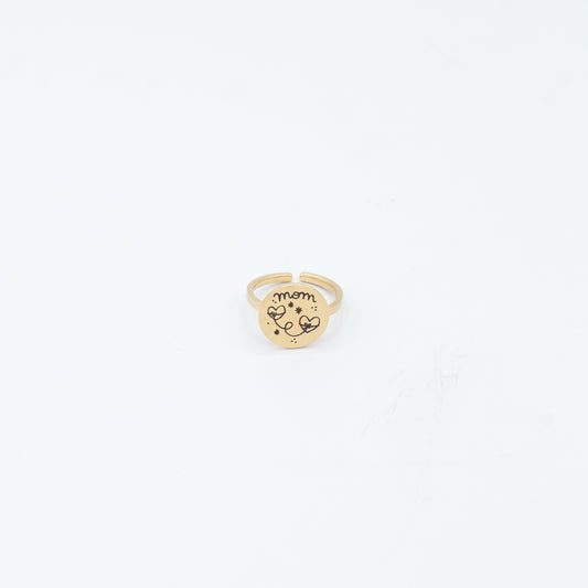 Anello Mamma Cuore a Cuore Placcato Oro