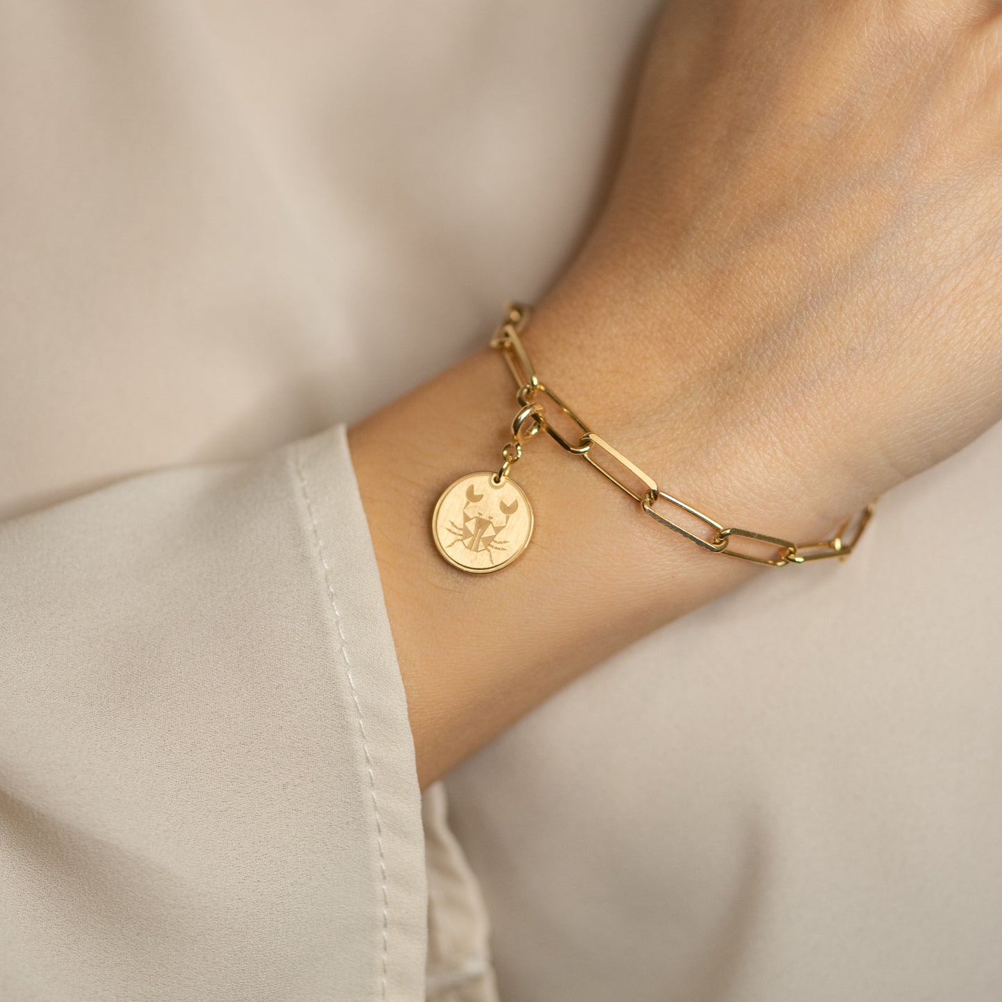 Charm Cancro Placcato Oro