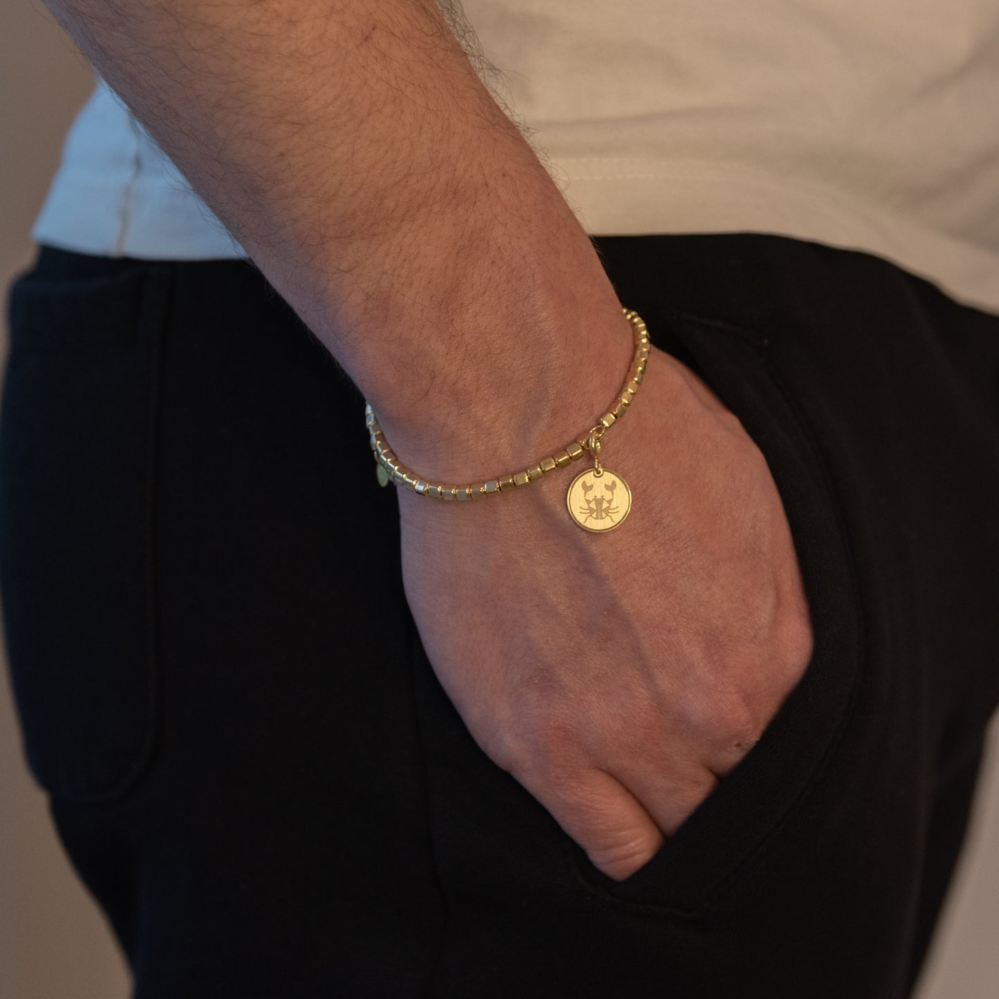 Charm Cancro Placcato Oro